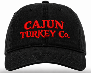 Cajun Turkey Company Cotton Twill Baseball Cap (black/red)