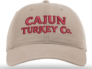Cajun Turkey Company Cotton Twill Baseball Cap (khaki/red)