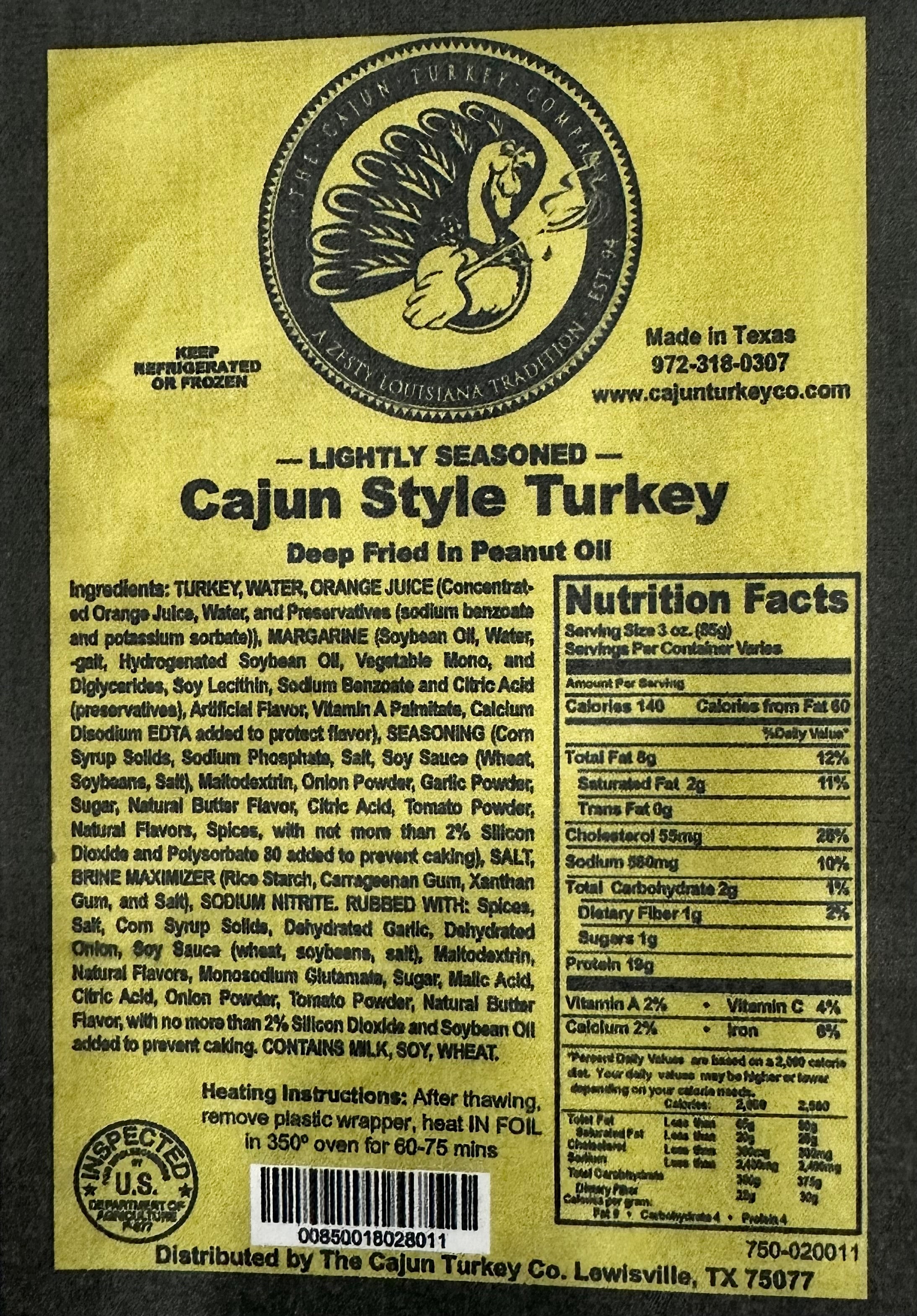 Lightly Seasoned Cajun Fried Turkey