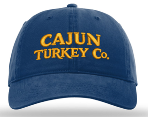 Cajun Turkey Company Cotton Twill Baseball Cap (royal/gold)