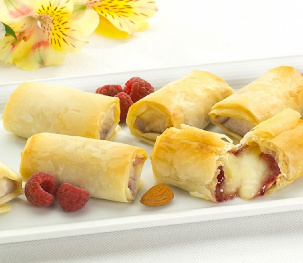 Brie & Raspberry With Almonds In Phyllo