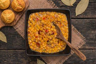 Creole Maque Choux Corn w/Andouille Sausage