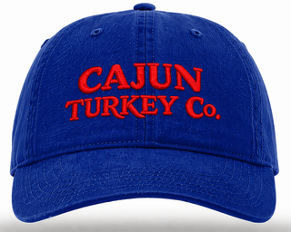 Cajun Turkey Company Cotton Twill Baseball Cap (royal/red)