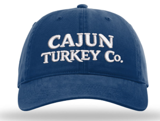 Cajun Turkey Company Cotton Twill Baseball Cap (royal/white)