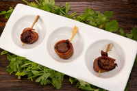 Bacon Wrapped Short Rib Skewer