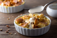 Bread Pudding with White Chocolate Sauce