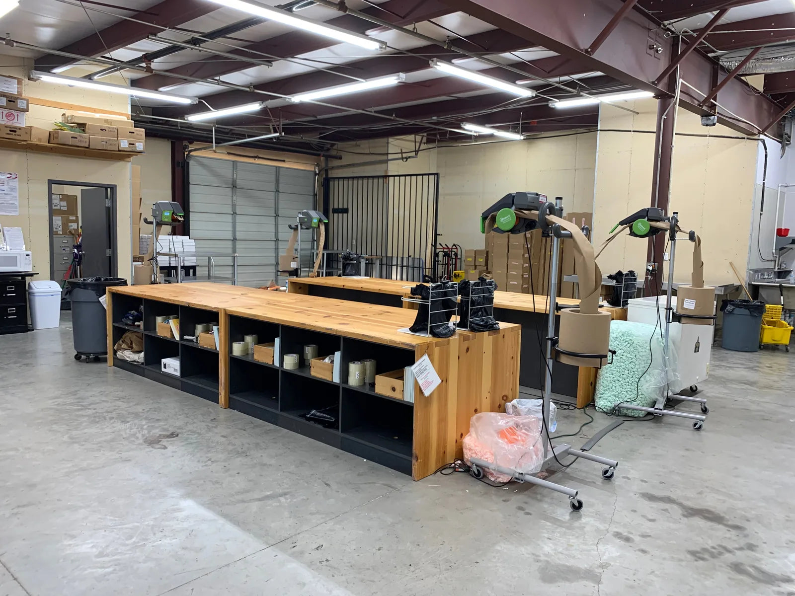 Workbench inside the Cajun Turkey Company shipping facility